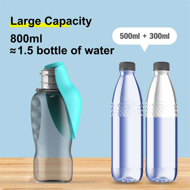 Portable Dog Water Bottle with Foldable Bowl | 27oz
