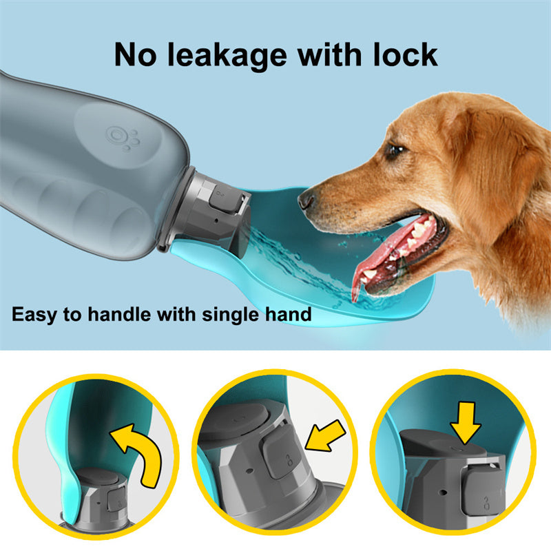 Portable Dog Water Bottle with Foldable Bowl | 27oz