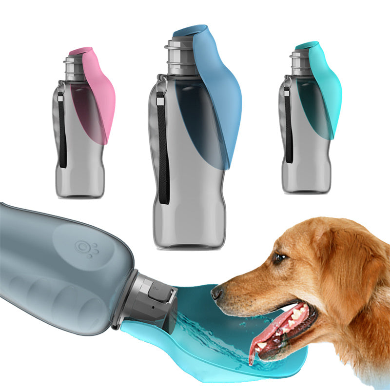 Portable Dog Water Bottle with Foldable Bowl | 27oz